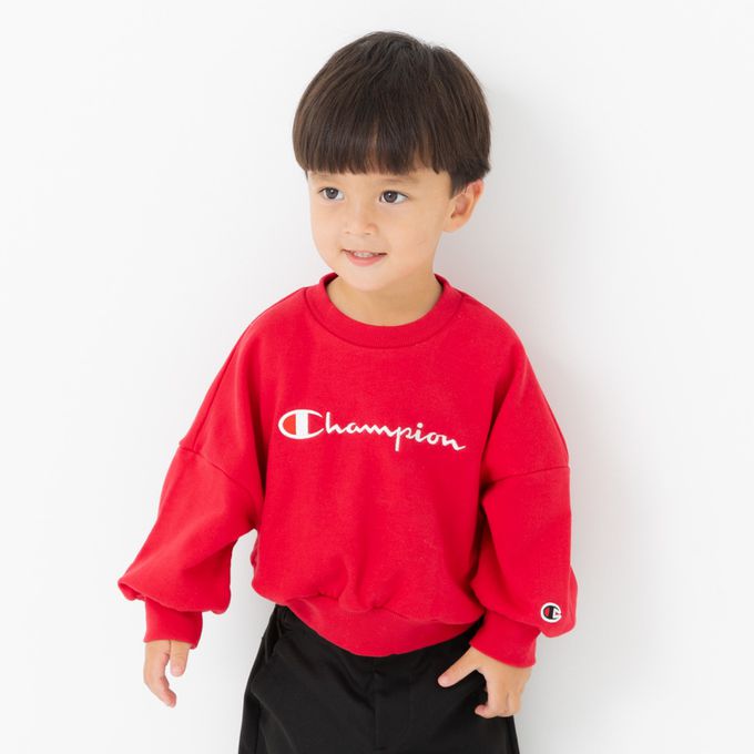 日本 Chil2 - Champion聯名 裏毛長袖上衣-單色logo-紅