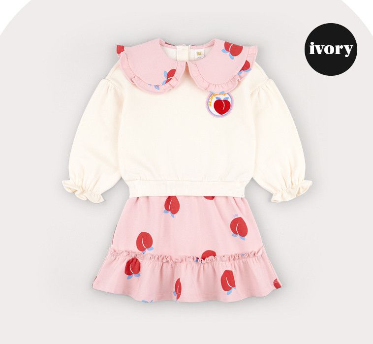 韓國 HEJMINI - (裏起毛)假兩件水蜜桃洋裝-粉紅