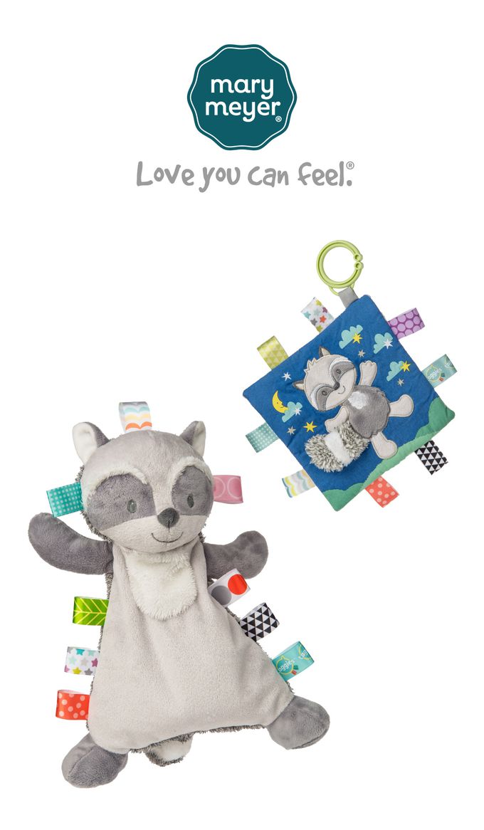 美國 MaryMeyer 蜜兒 - 帥浣熊經典禮盒(標籤玩偶安撫巾+沙沙紙)