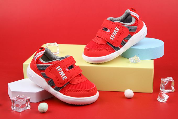 日本IFME - 輕量系列活力紅寶寶機能學步鞋-紅色