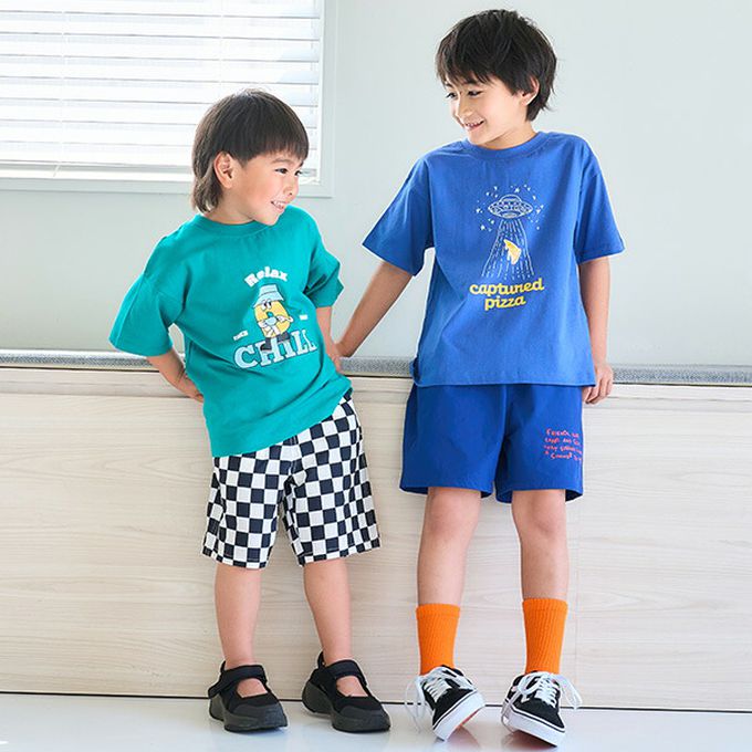 日本 petit main - 100%棉 幽默印花短袖上衣-潛艇堡-黑