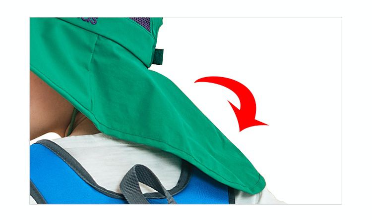 韓國 Victoria & Friends - UPF 50+ 防潑水透氣軟鋼絲遮脖遮陽帽(附口哨)-簡約杏