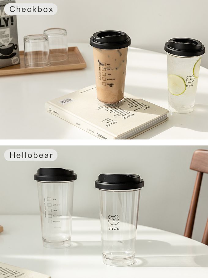 韓國 SSUEIM - Tritan極簡ins透明冷飲杯/隨行杯473ml-Checkbox