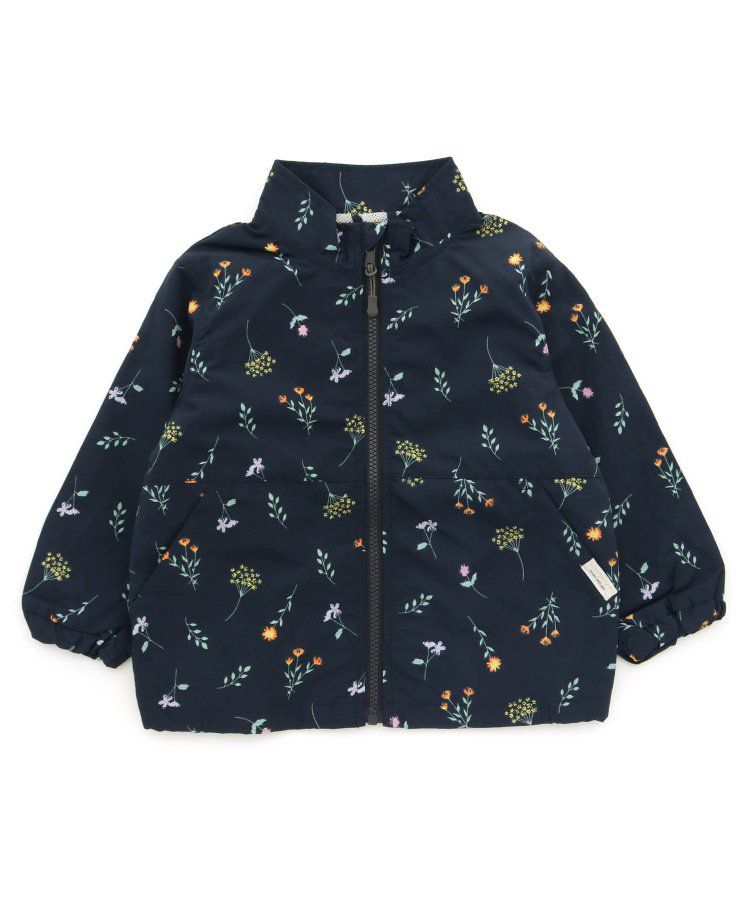 日本 apres les cours - 潑水加工 輕量印花風衣外套-撞色-藍棕系