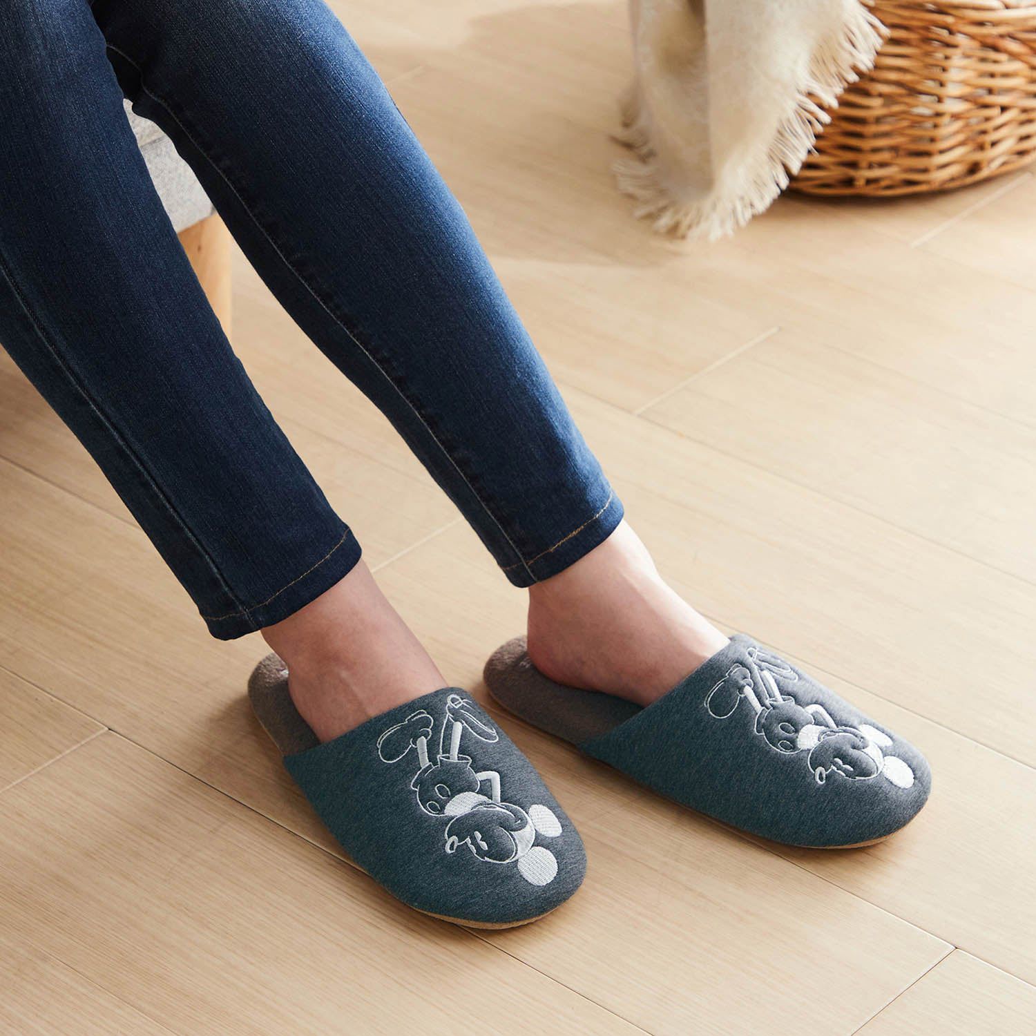 日本千趣會 - 迪士尼室內拖鞋-黛西-藍紫