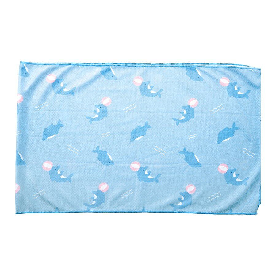 日本 LIV HEART - 抗UV水涼感巾(附收納袋)-檸檬企鵝 (30x100cm)