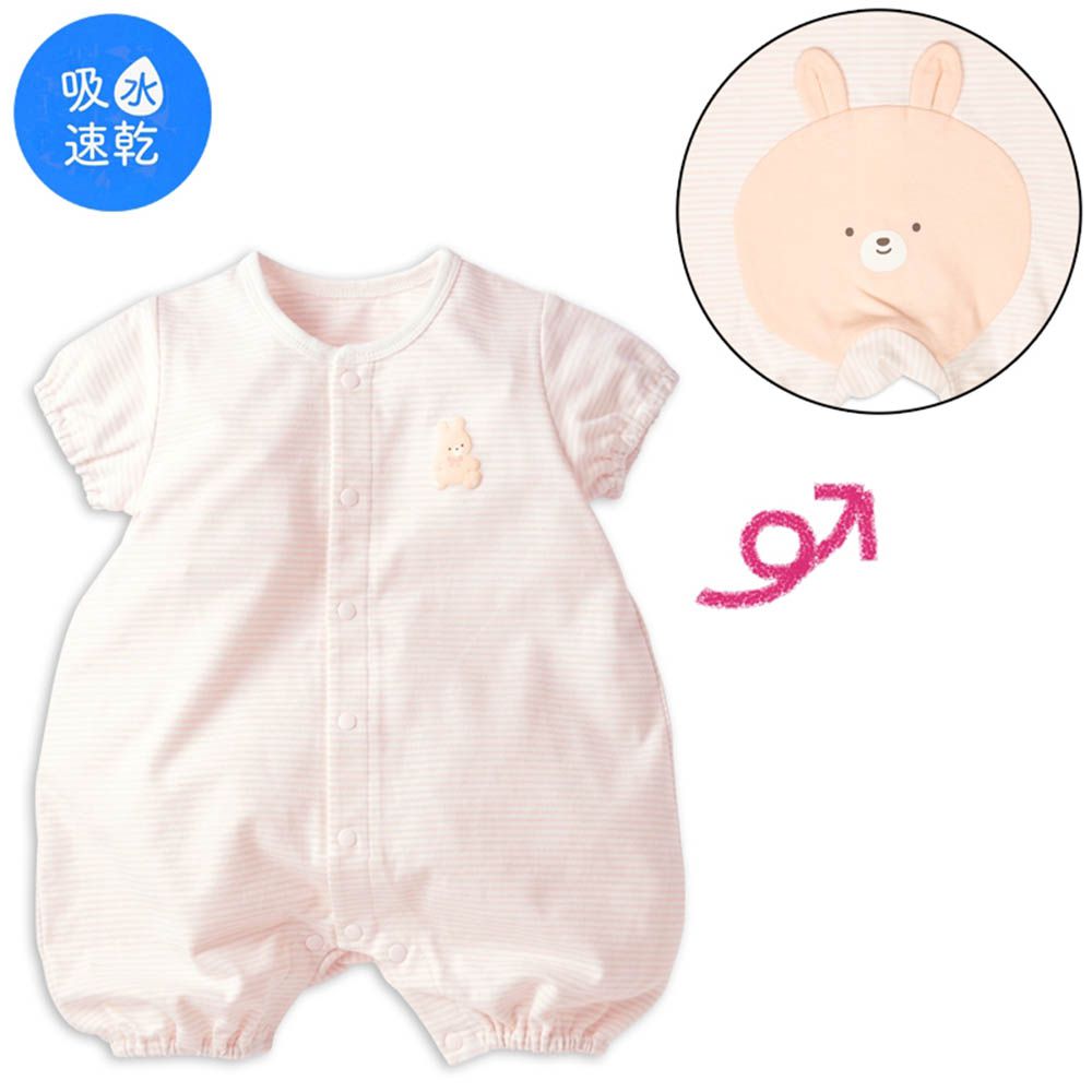 短袖兔裝-吸水速乾動物造型屁屁-粉紅色