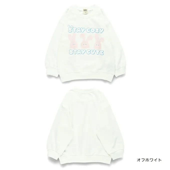 日本 BRANSHES - 可愛女孩印花縮口長袖上衣-花朵-紫