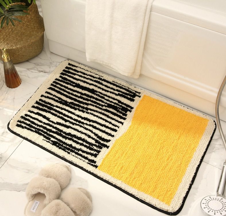 快速吸水植絨浴室腳踏墊-愛樂黃
