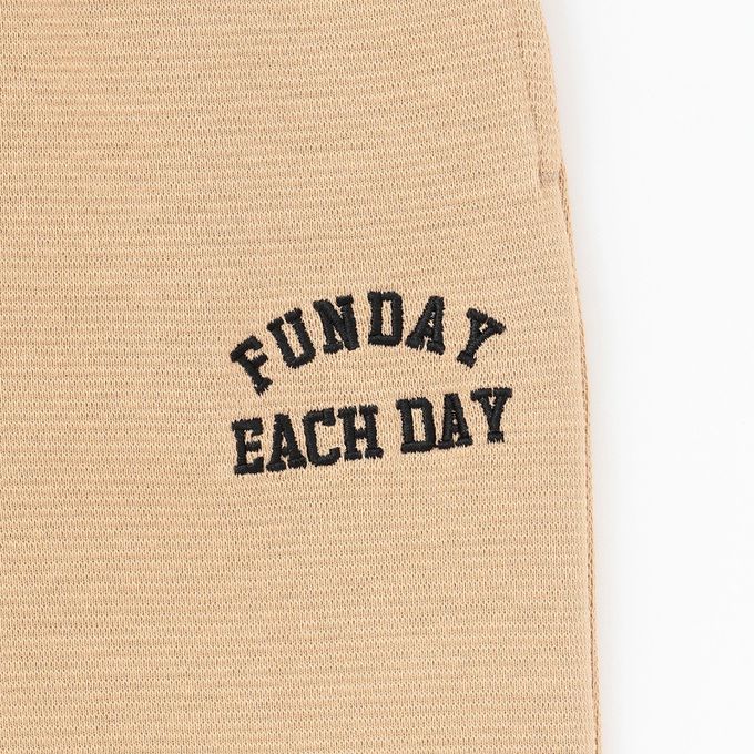 日本 b-ROOM - 舒適鬆緊縮口運動褲-卡其