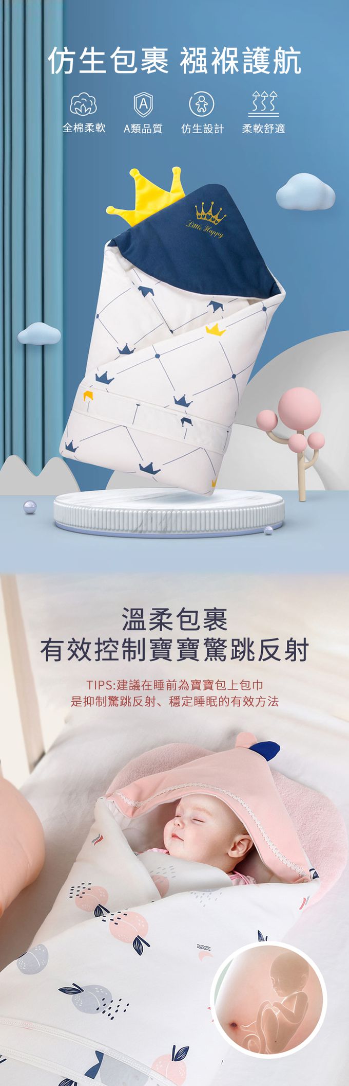 JoyNa - 秋冬加厚包巾 連帽純棉 保暖抱被蓋毯-斯坦威家族 (90*90cm)