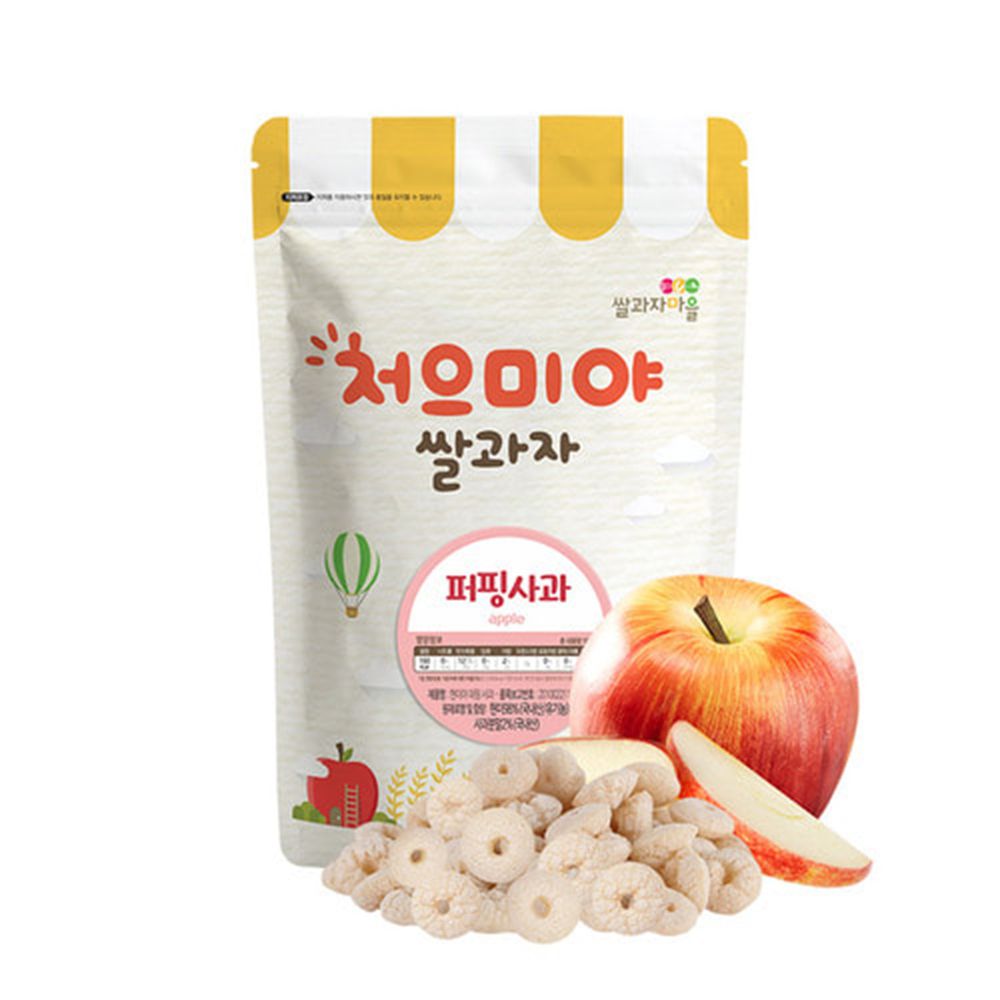 韓國SSALGWAJA米餅村 - 寶寶糙米圈圈-蘋果-蘋果-50g/包