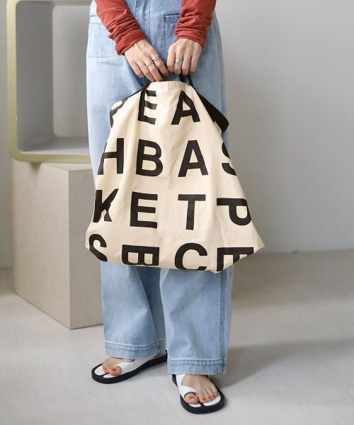 日本 Bou Jeloud - 大容量簡約字母肩背/手提托特袋-咖啡