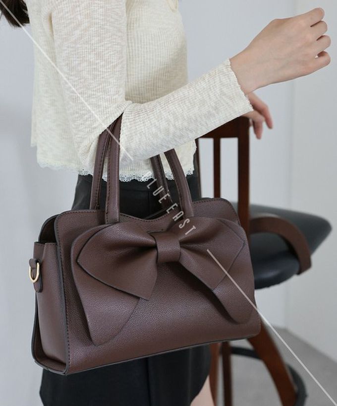 日本 BLUE EAST - 2way俏麗蝴蝶結方型手提/側背包-黑