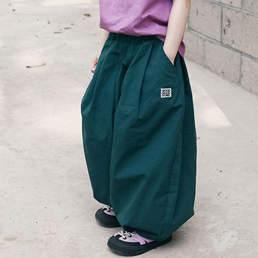純棉寬鬆休閒長褲/防蚊褲-墨綠