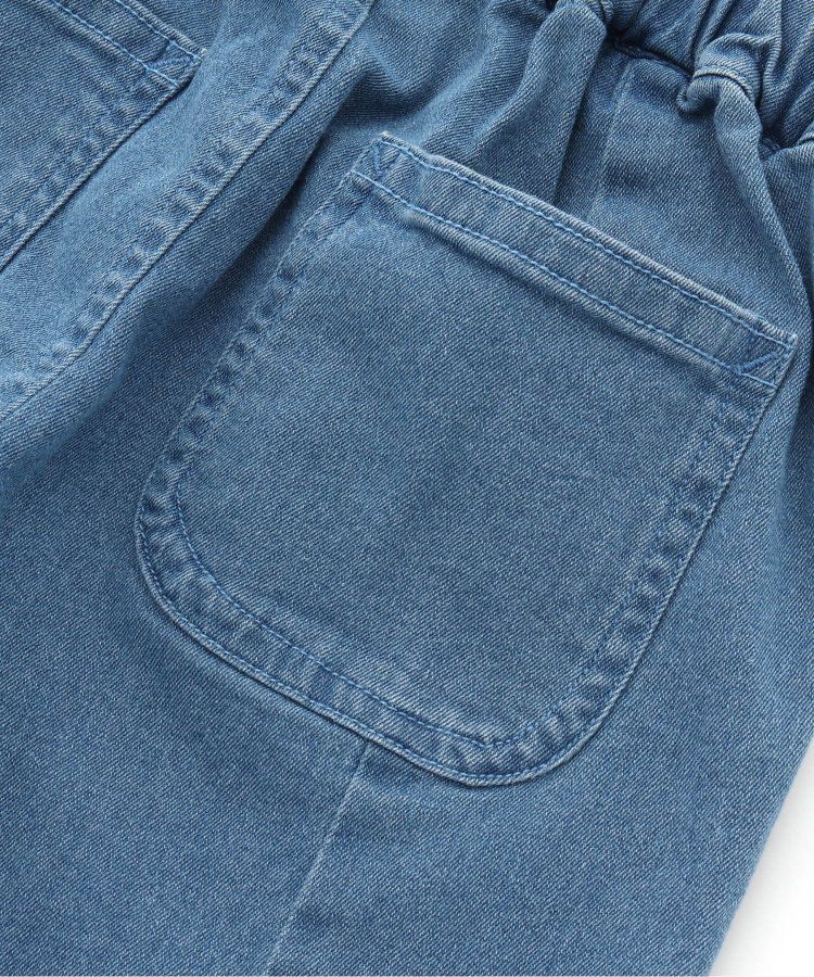 日本 apres les cours - 涼感素材下擺開叉8分褲-牛仔藍