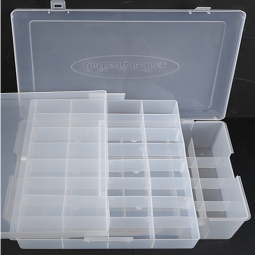 韓國 Color Story - 三層分隔拼豆收納盒(64格/透明/W34.5*L25.5*H11.5cm)