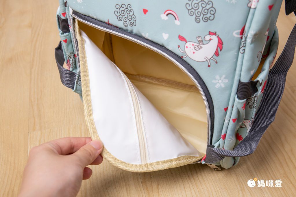 繽紛大容量媽媽包/後背包-獨角獸-淺綠色 (39x25x17cm)