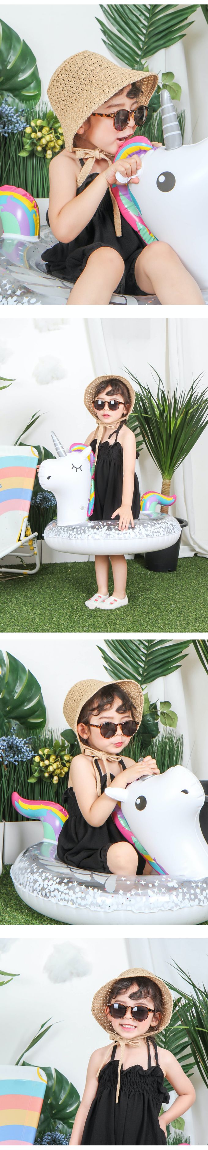 韓國 Babyblee - 正韓製兒童編織綁帶遮陽帽-粉 (FREE[頭圍約50~53cm])