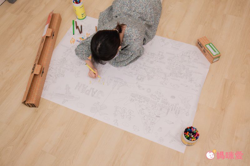 日本 NuRIE - 日本製 創意著色大型塗鴉紙(折疊式)-NIPPON PON!! (A0(約84x119cm))