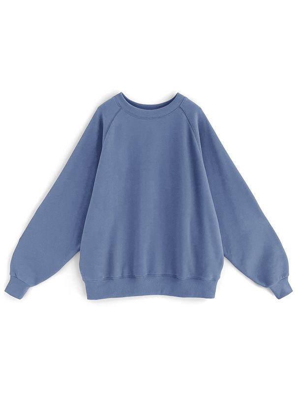 日本 GRL - 圓領內刷毛落肩長袖上衣-薰衣草 (F)