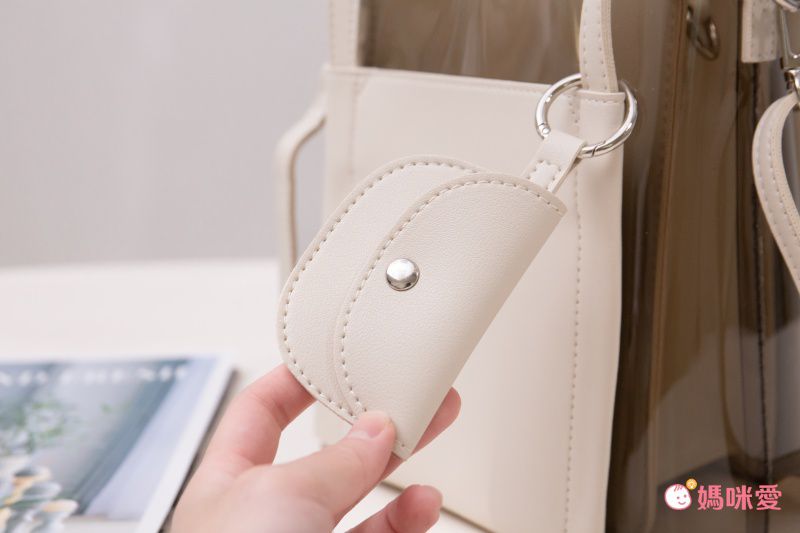 日本服飾代購 - 2way半透明直筒手提包/肩背包/子母包-棕 (24x19x10cm)