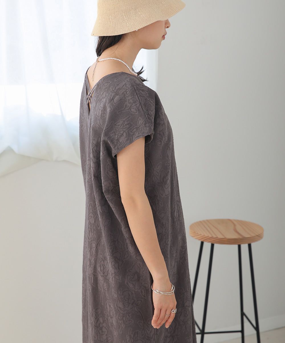 日本 Bab - 2WAY質感棉麻法式袖洋裝-米杏