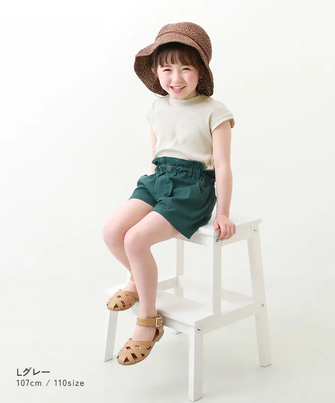 日本 devirock - 甜美羅紋小立領法式袖上衣-米杏