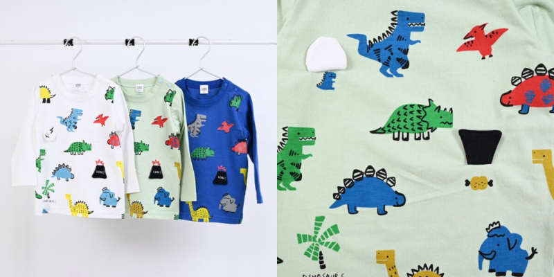 日本 Baby Room - 純棉立體翻翻樂長袖上衣-幽靈速食店-粉