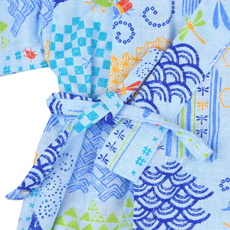 akachan honpo - 兩件式甚平-昆蟲-藍色