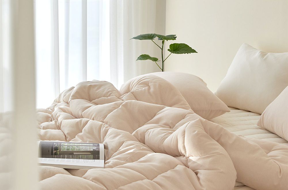 韓國 Maatila - 可水洗超細纖維桃皮感棉被-淡奶茶色