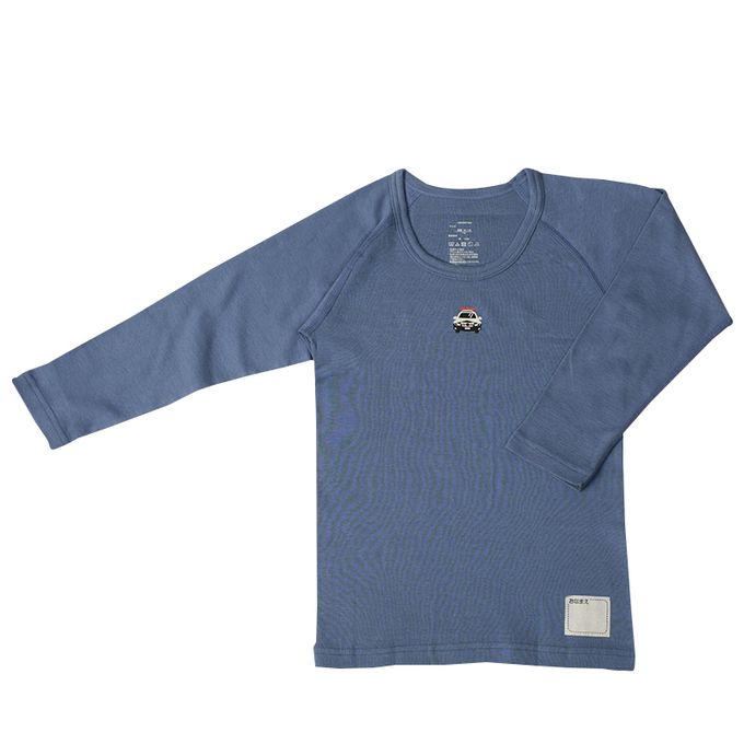 akachan honpo - ah長袖圓領上衣2件組-穿衣練習-深藍色