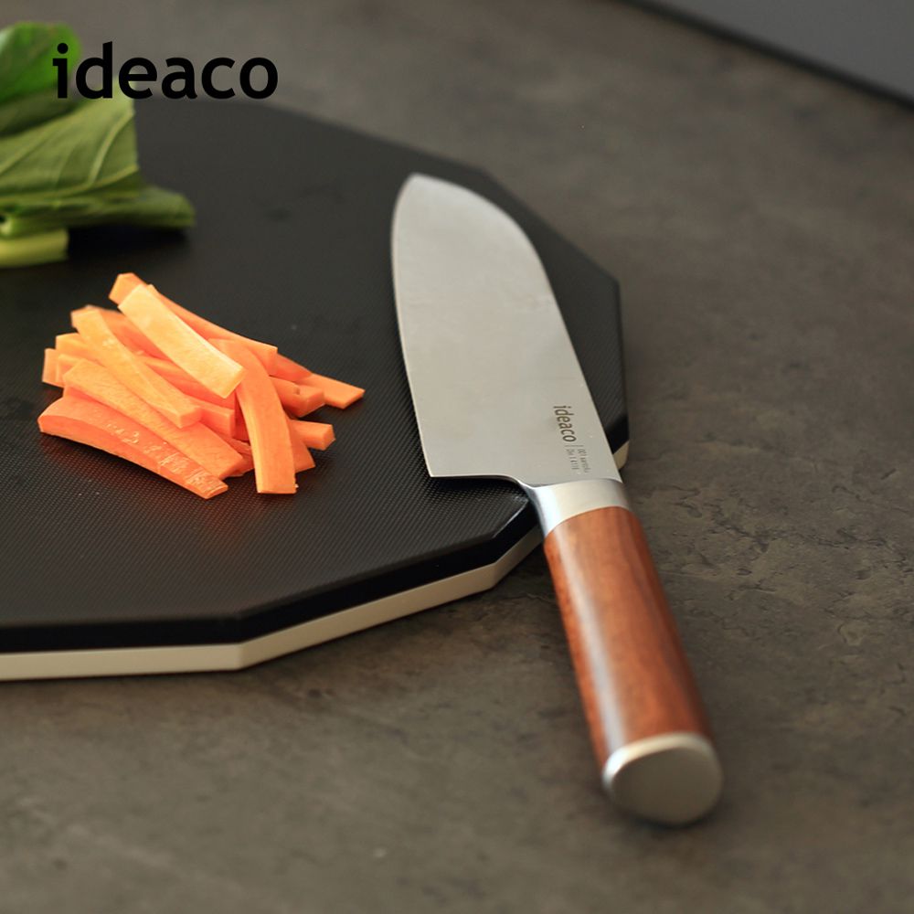 日本IDEACO - 木質風握柄鉬釩鋼三德刀(160mm)-櫻桃木紋柄