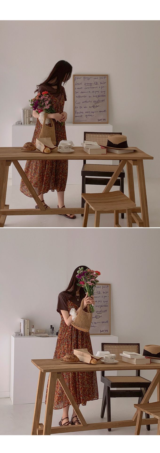 韓國女裝代購 - 好搭配微透圓領短袖上衣-白 (FREE)