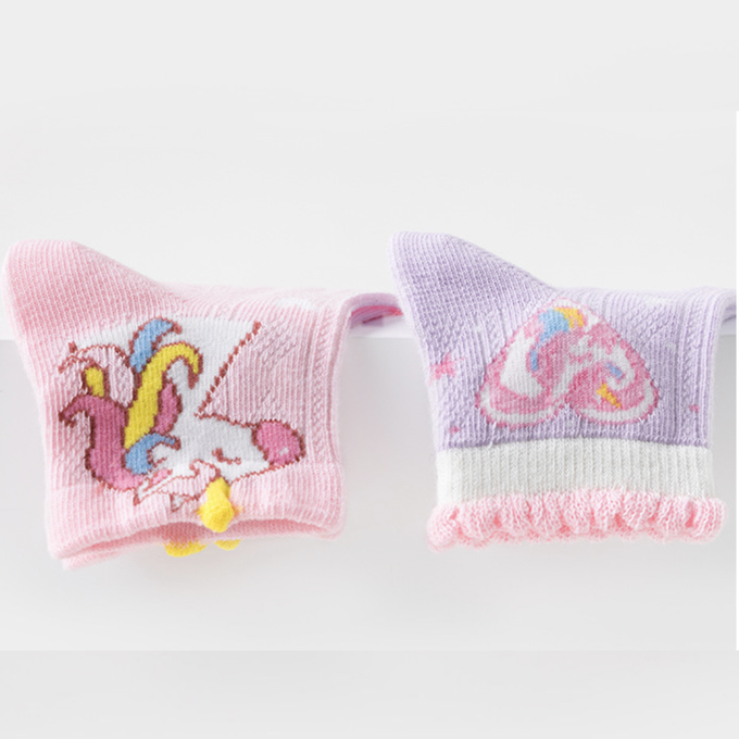 love, charlotte - 夢幻獨角獸短筒棉襪-5 雙一組