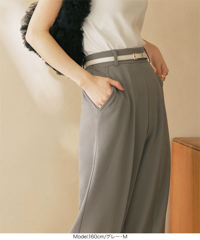 日本 Kobe Lettuce - 美腳中線！不易皺喬其紗寬版長褲-粉紅