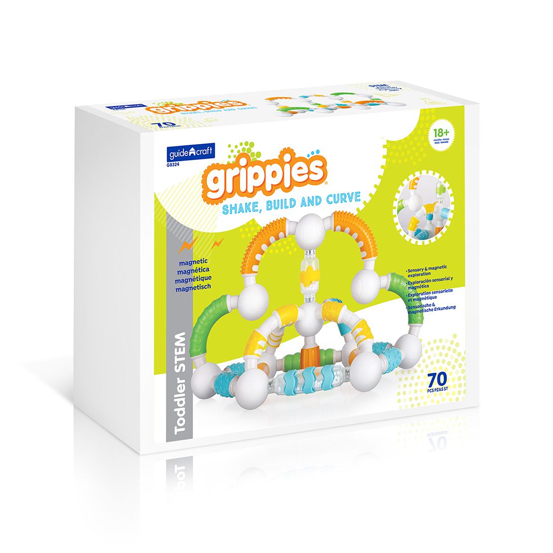 美國 guidecraft - 觸覺磁力綜合積木-70件