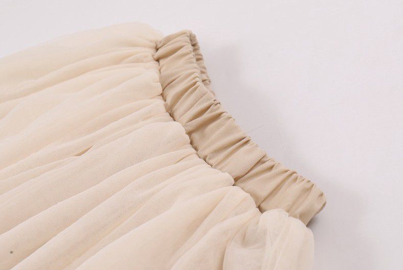 氣質網紗短裙-米色