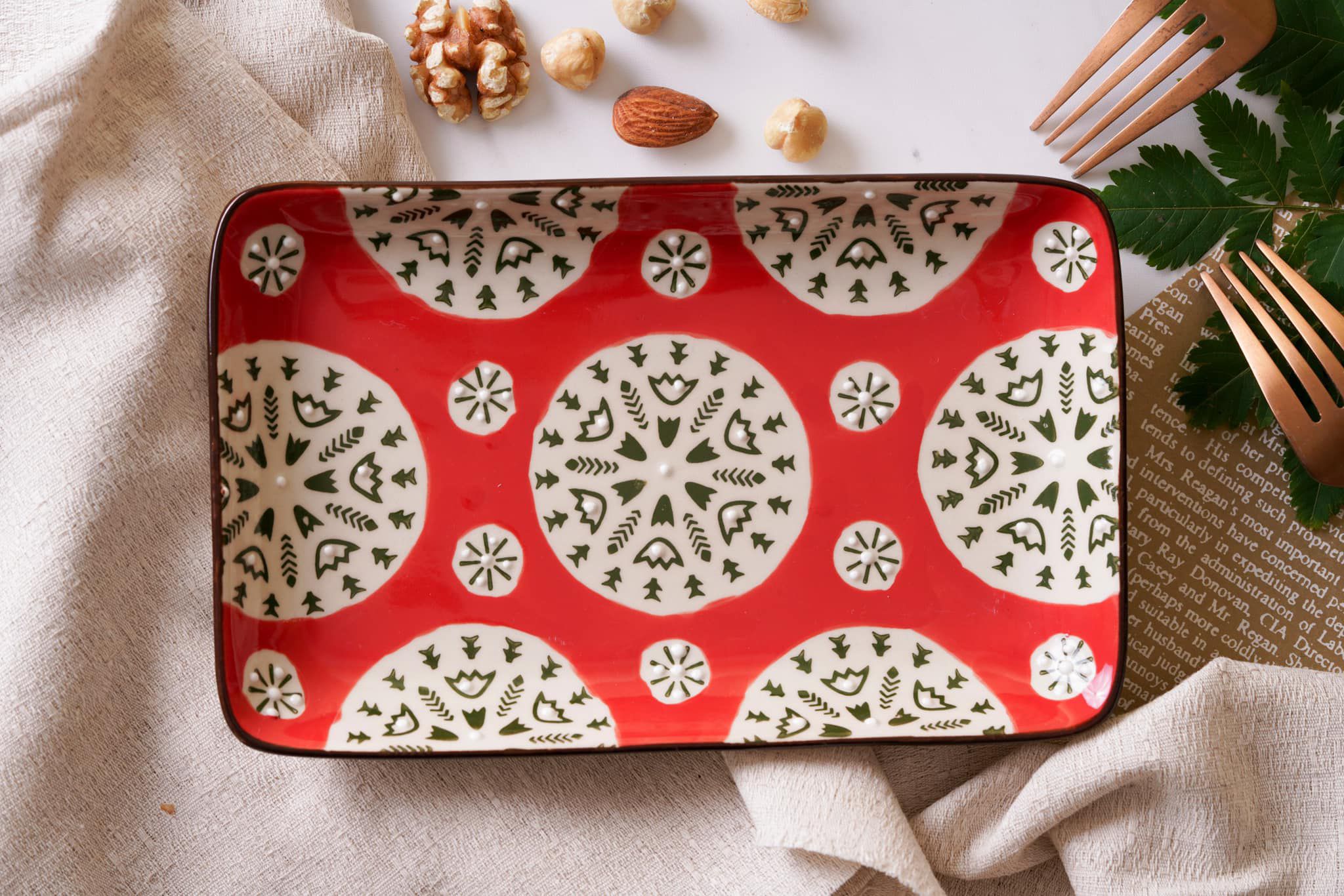 法國 Chehoma - 點繪圖騰-長方盤 (長度18.5cmx寬度12cm)-4入