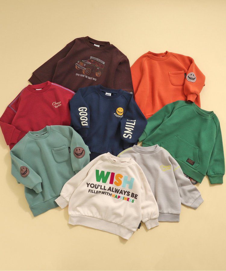 日本 BREEZE - 內刷毛英文logo百搭運動衫-草綠