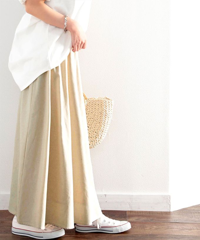 日本 Classical Elf - 自然感棉麻涼爽顯瘦長裙-淺灰杏