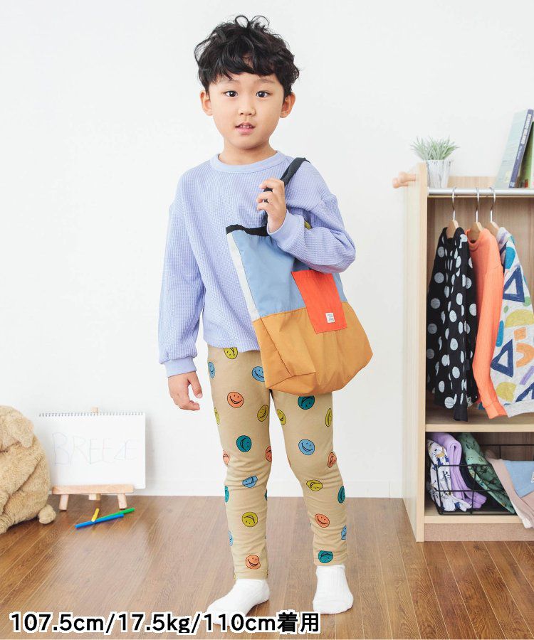 日本 BREEZE - 休閒百搭鬆緊長褲(9分丈)-小車車-淺灰