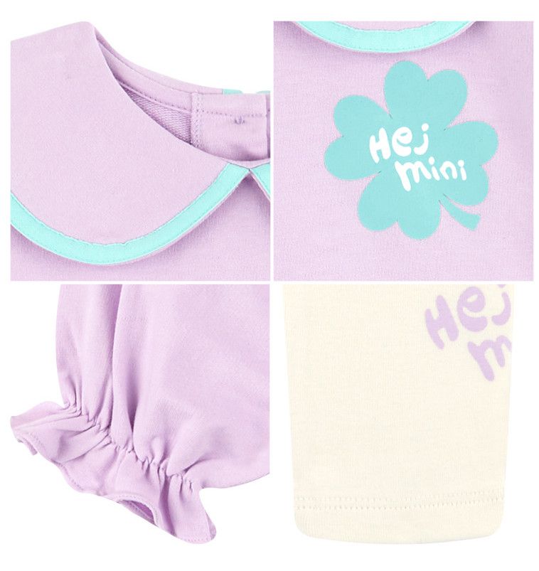 韓國 HEJMINI - 幸運草網紗拼接洋裝-粉紅