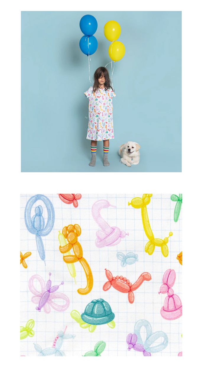 英國 SLEEP NO MORE - 100% 有機棉長袖連身裙-童趣造型氣球