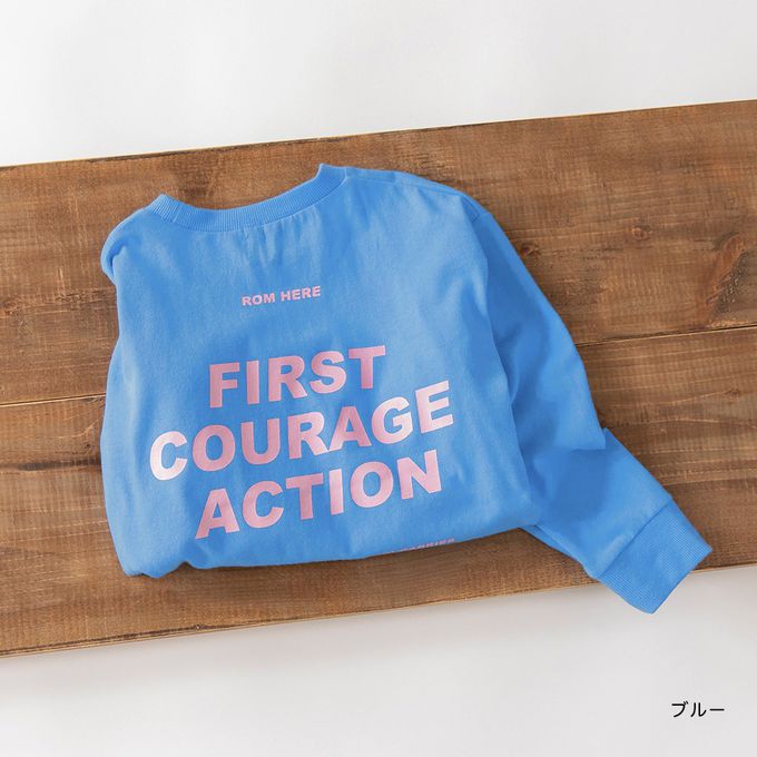 日本 BRANSHES - 100%棉 百搭印花縮口長袖上衣-圈圈文字-象牙白