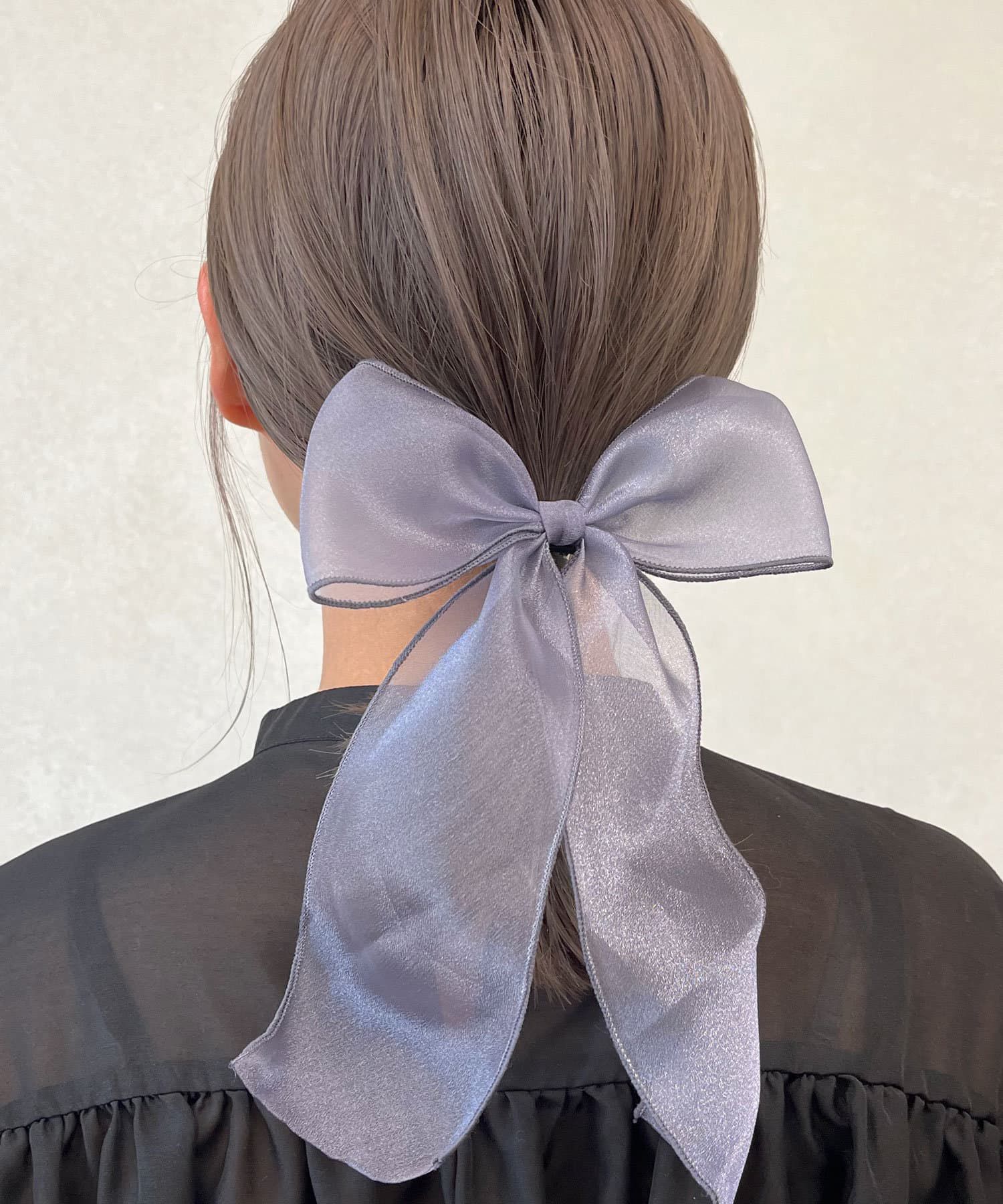 日本 Lattice - 歐風文藝感蝴蝶結髮圈-淺粉