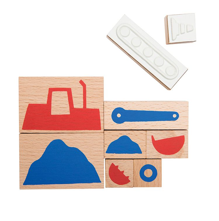 Moulin Roty - 木質印章遊戲組-挖土機