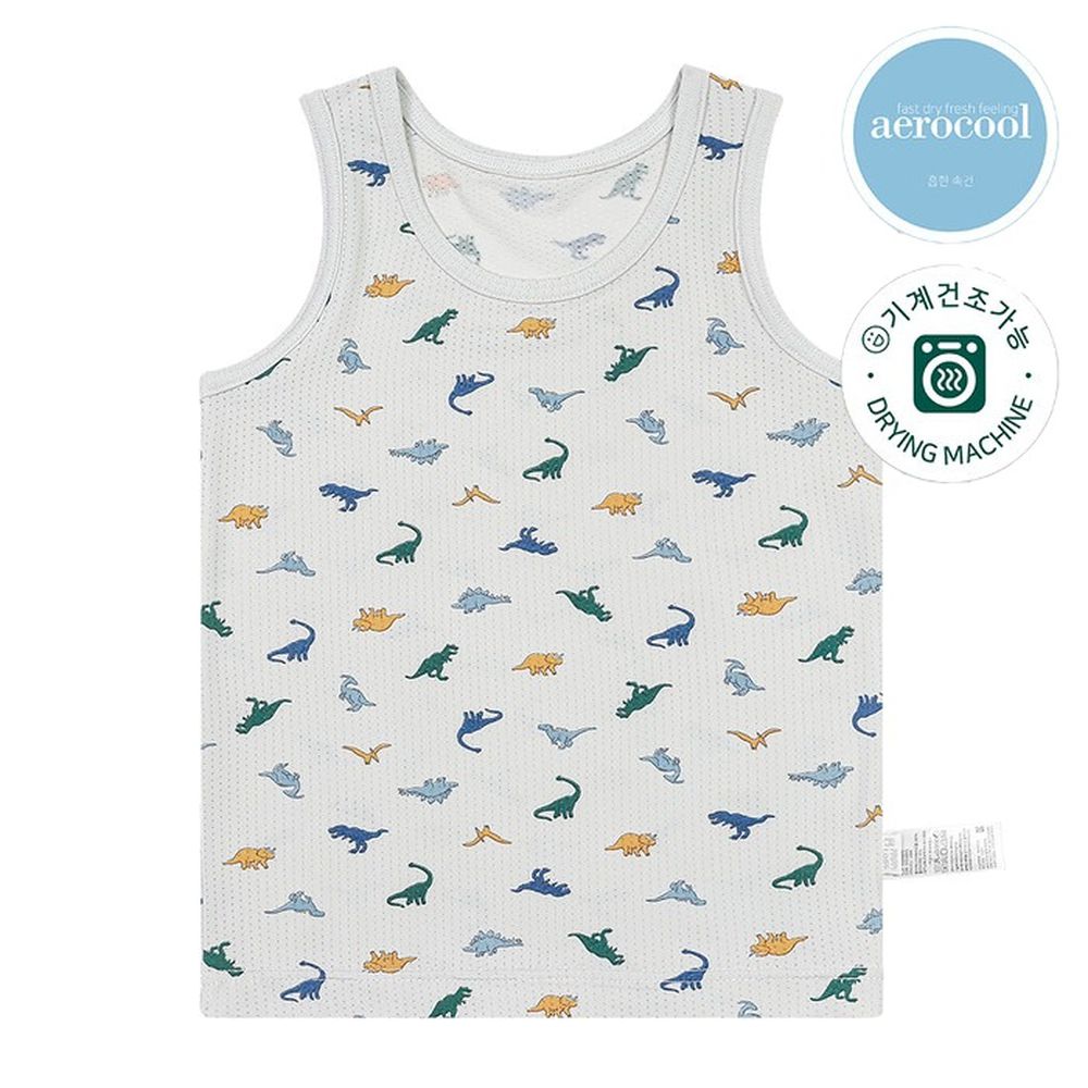 aerocool 涼感快乾洞洞背心內衣(男寶)-恐龍世界-灰