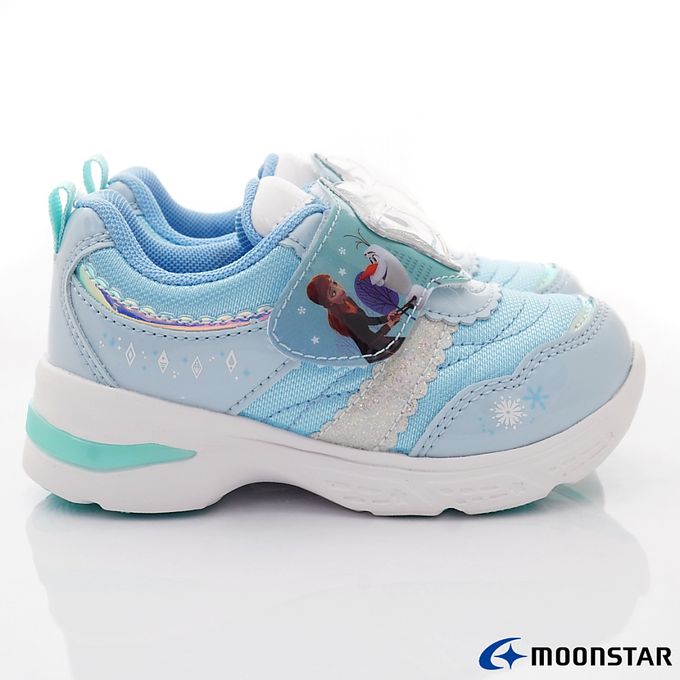 Moonstar日本月星 - 冰雪奇緣電燈鞋(中小童)-機能運動鞋-藍
