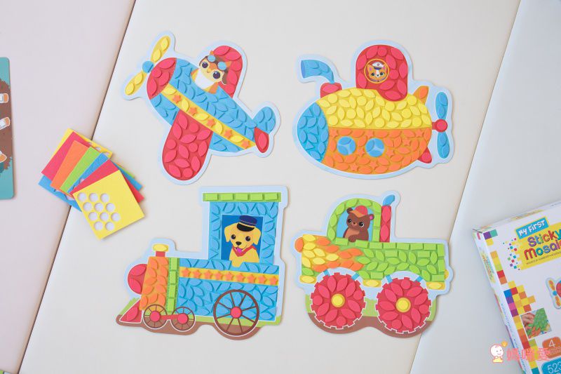 加拿大 Sticky Mosaics - 馬賽克拼貼組-小童-療癒寵物+交通工具+公主世界